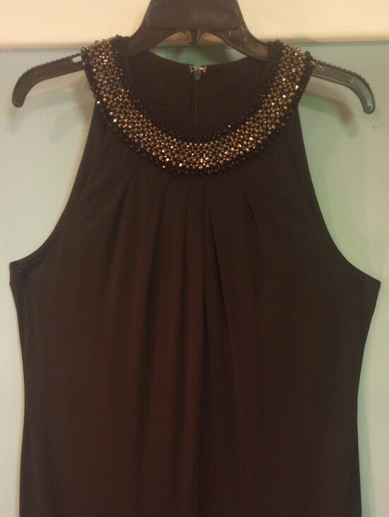 Tahari Dresses & Skirts - Tahari Black Sleeveless Dress With Bling neckline